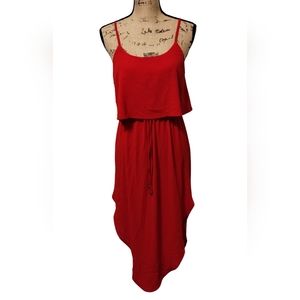 Nerlerolian Midi Split Red Dress Size L
